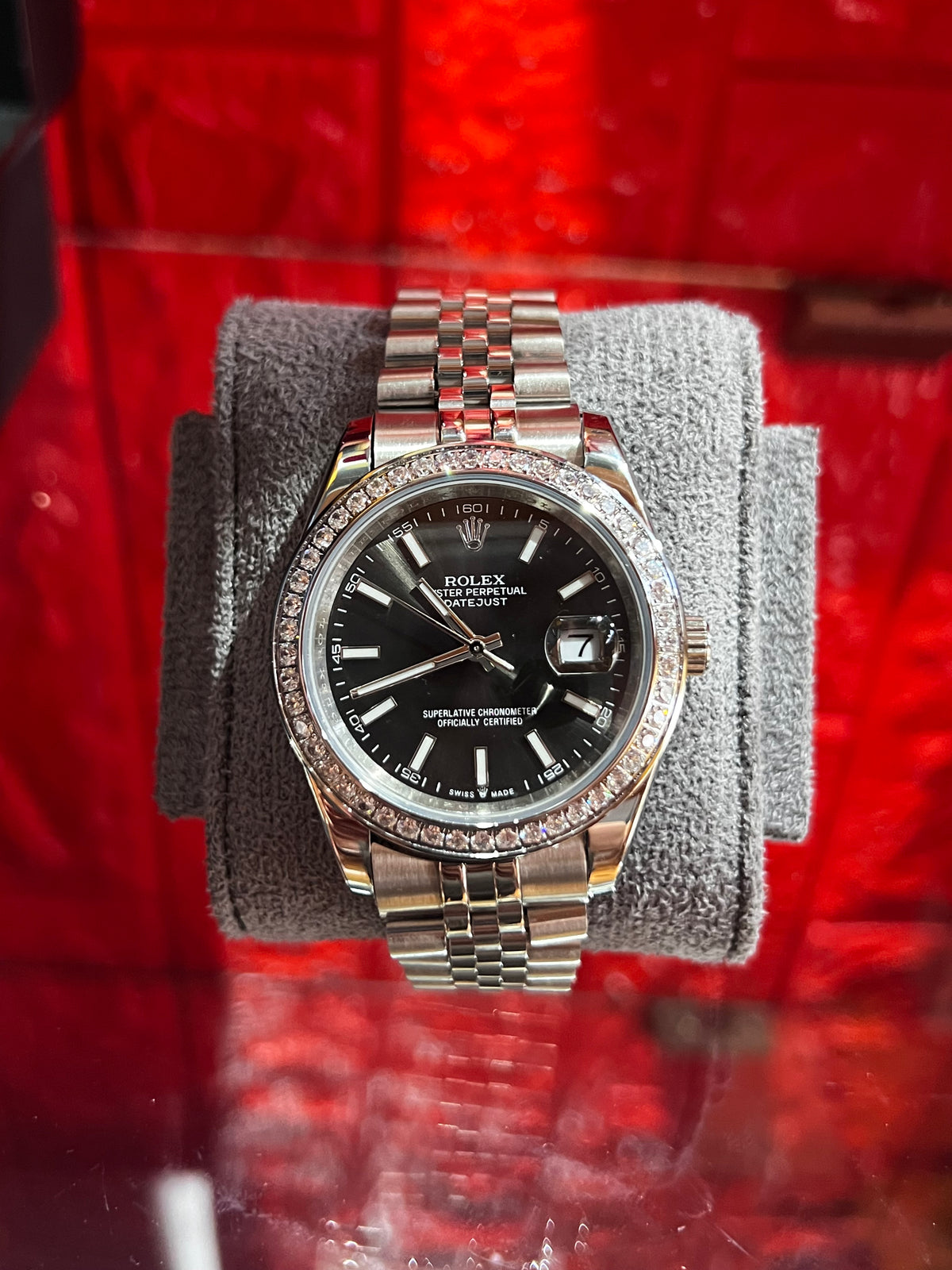 Datejust Silver Black – Edición Premium con Bisel Brillante