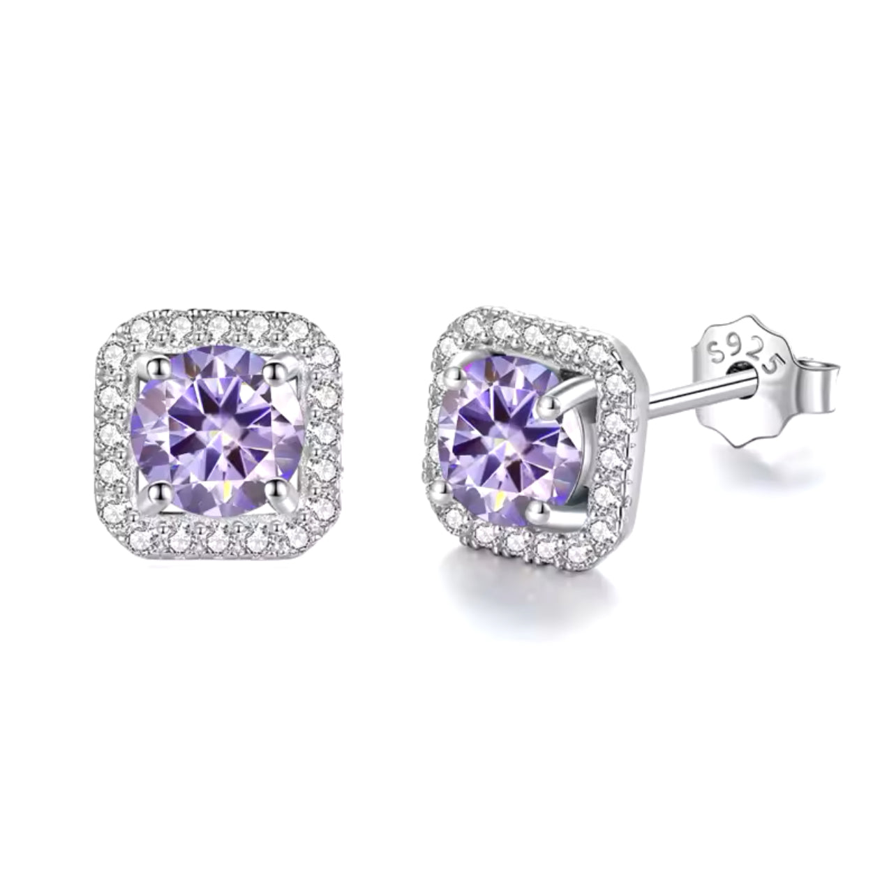 Aros de moissanita Vvs con piedra de color
