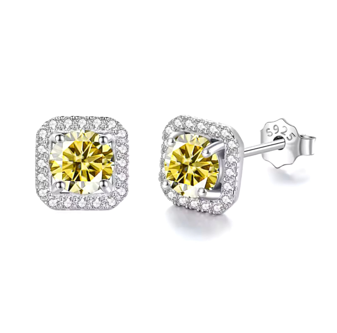 Aros de moissanita Vvs con piedra de color
