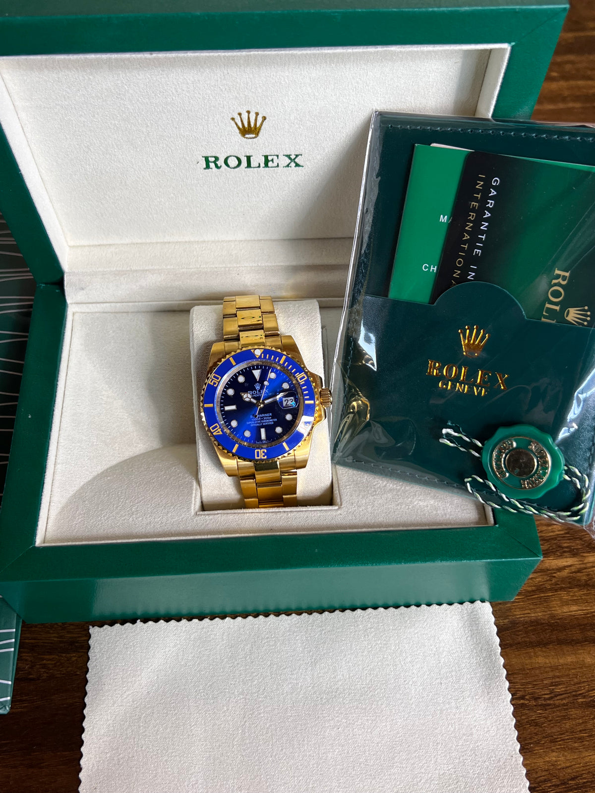Submariner azul tonalidad oro