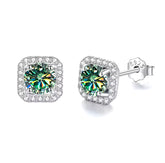 Aros de moissanita Vvs con piedra de color