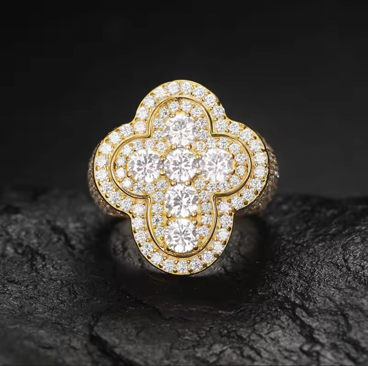 Anillo Cross moissanita