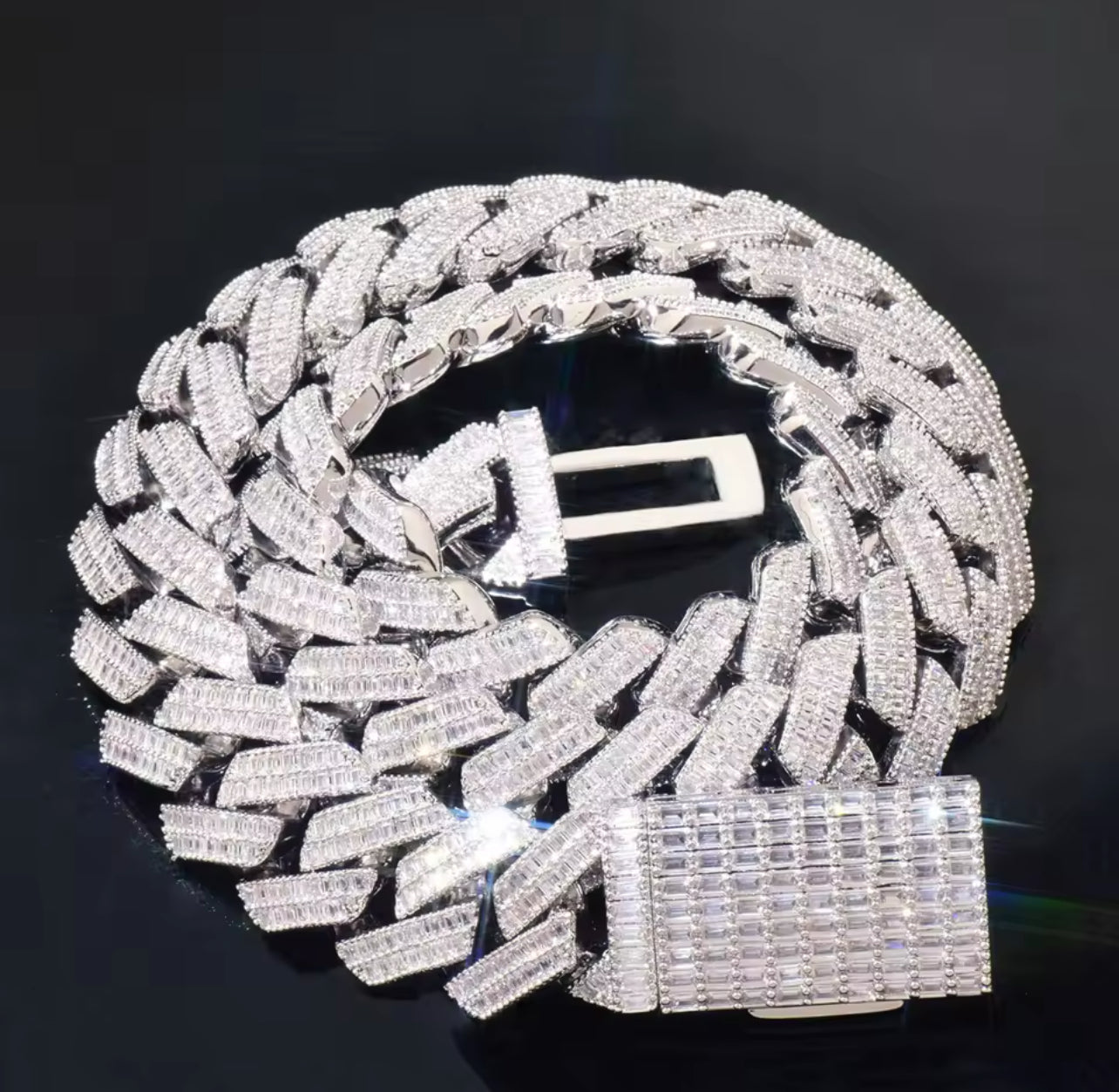 Cubana baguette plateada