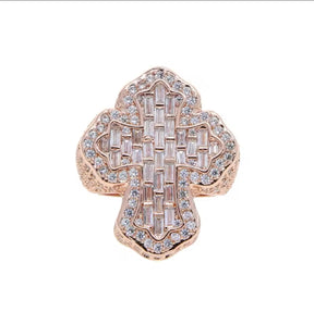 Anillo cruz baguette