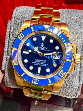 Submariner azul tonalidad oro