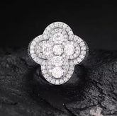 Anillo Cross moissanita