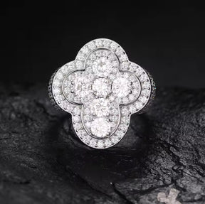 Anillo Cross moissanita