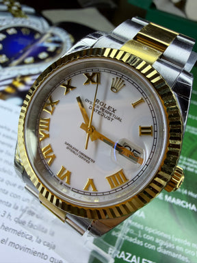 Datejust Bicolor – Esfera Blanca con Índices Romanos