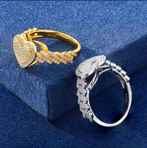 Anillo corazón moissanita
