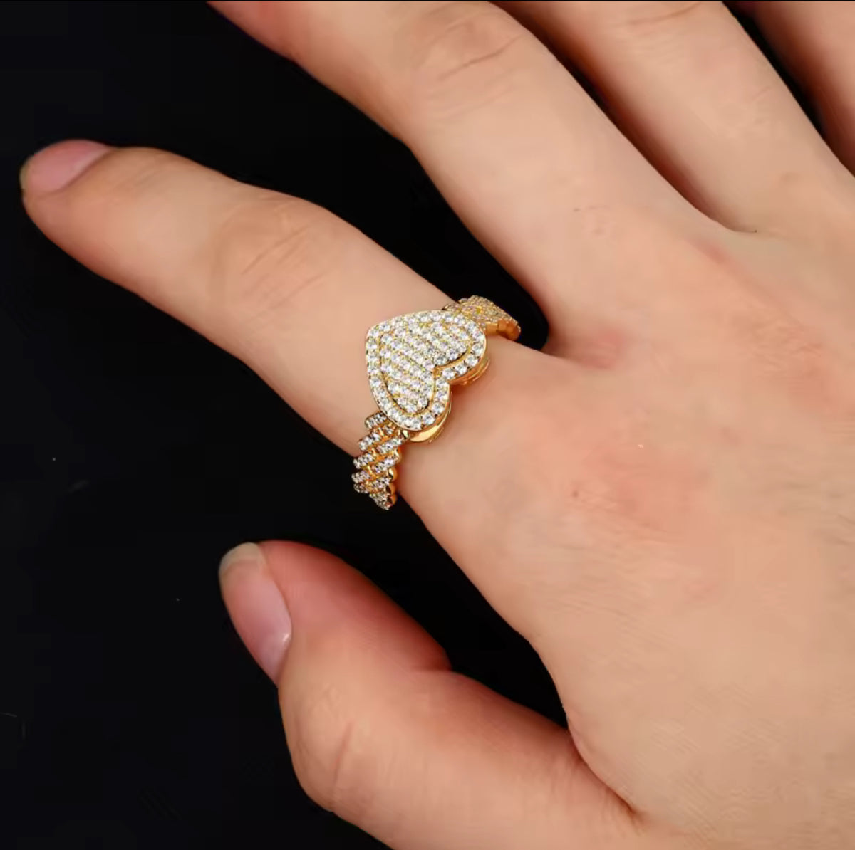 Anillo corazón moissanita