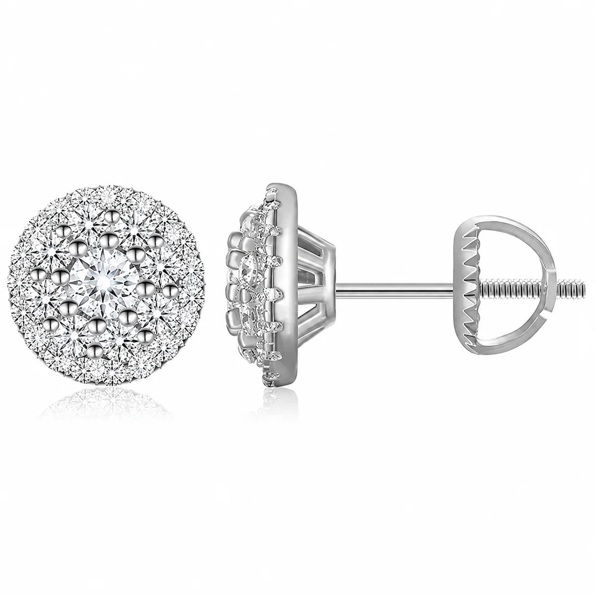 Aros Royal Halo – Plata S925 & Moissanita VVS