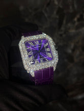 Reloj Purple Full Ice — Moissanita VVS · Calidad Suiza