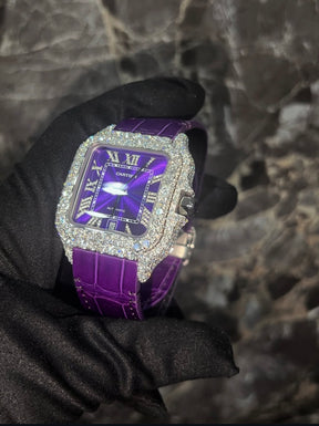 Reloj Purple Full Ice — Moissanita VVS · Calidad Suiza