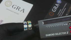 Anillo azul plata S925 moissanita