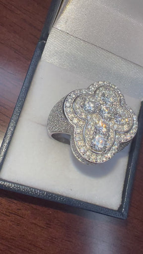 Anillo Cross moissanita